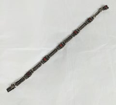 Delicate Silver and Carnelian Bracelet, 1920's Germany