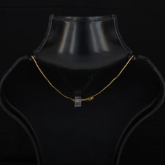 18K Solid Yellow Gold Tube Chain Necklace 18 Inches Minimalist Style