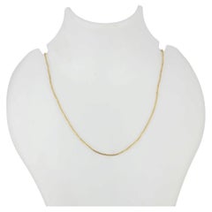 18K Solid Yellow Gold Tube Chain Necklace 18 Inches Minimalist Style