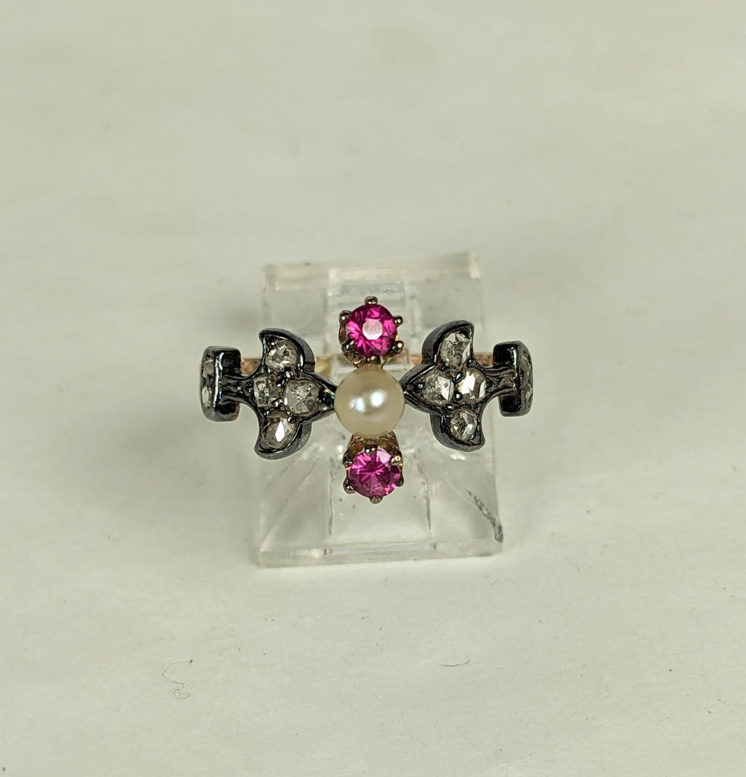 Delicate Victorian Fleur de Lis Ring For Sale 4