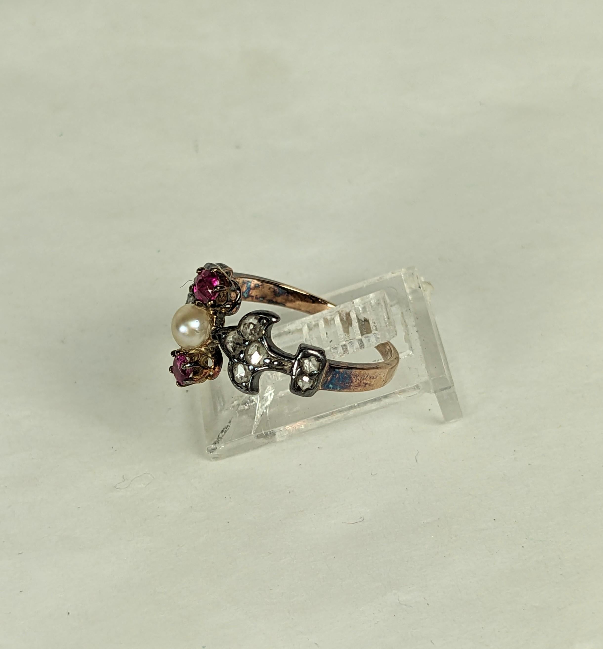 Delicate Victorian Fleur de Lis Ring For Sale 6