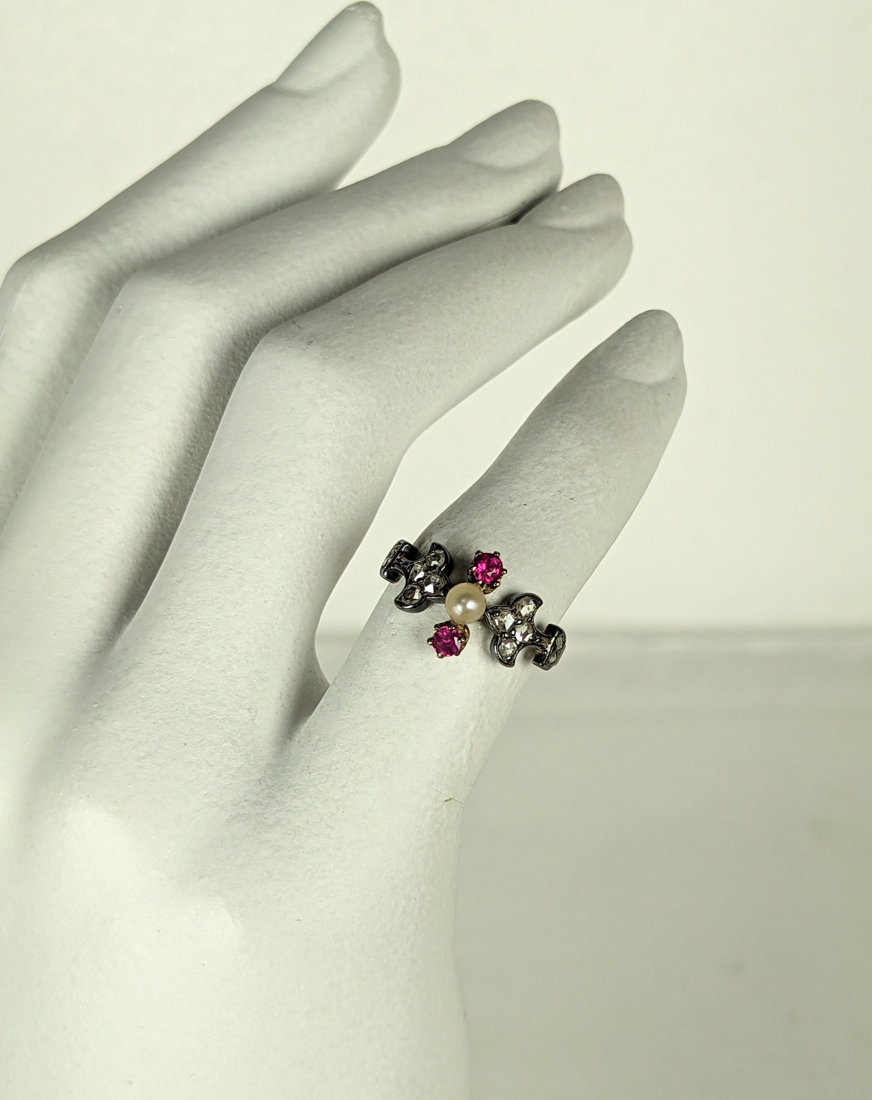 Women's Delicate Victorian Fleur de Lis Ring For Sale