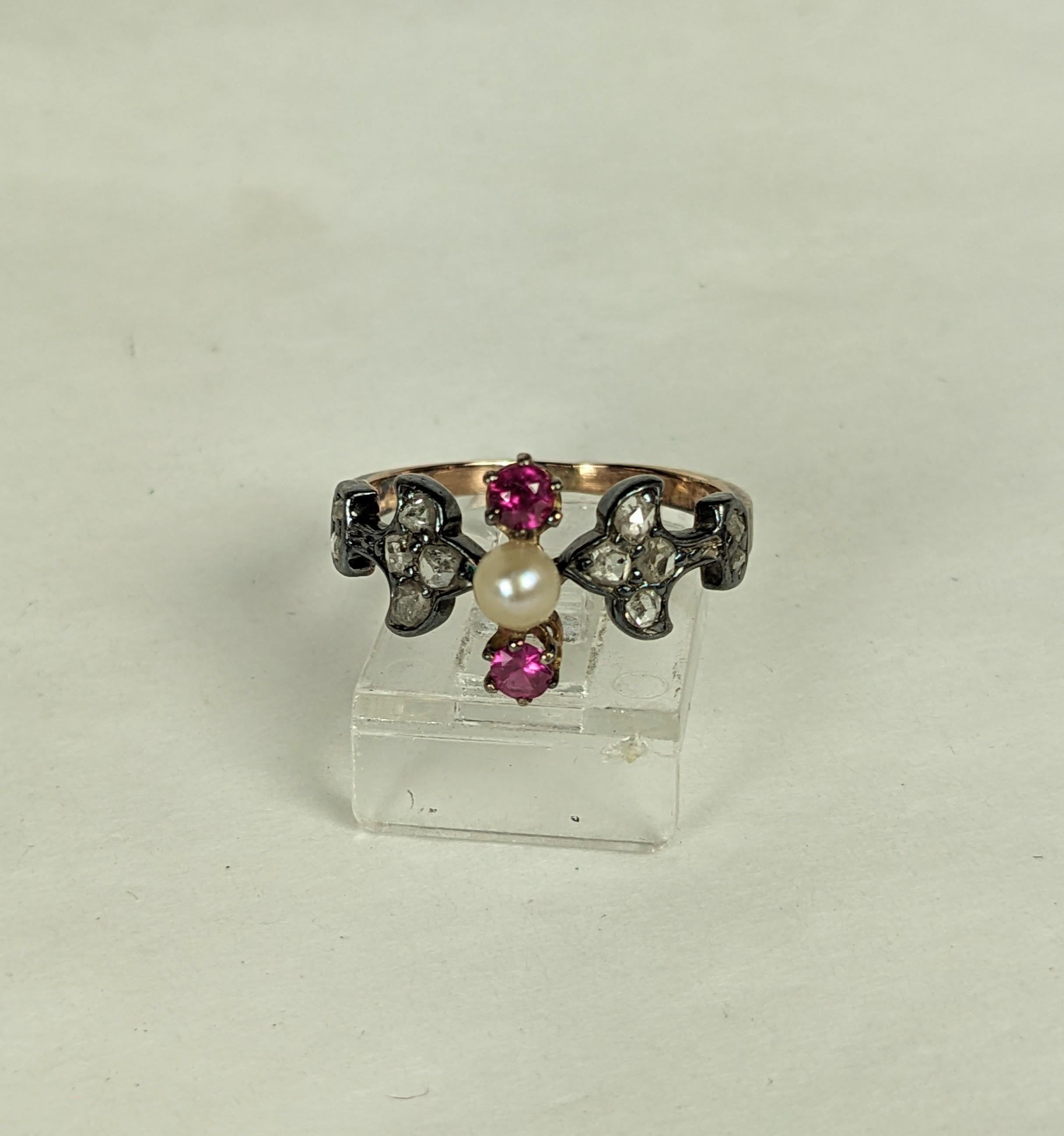 Delicate Victorian Fleur de Lis Ring For Sale 2