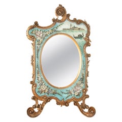 Delicate Walnut Easel Dressing Table Mirror