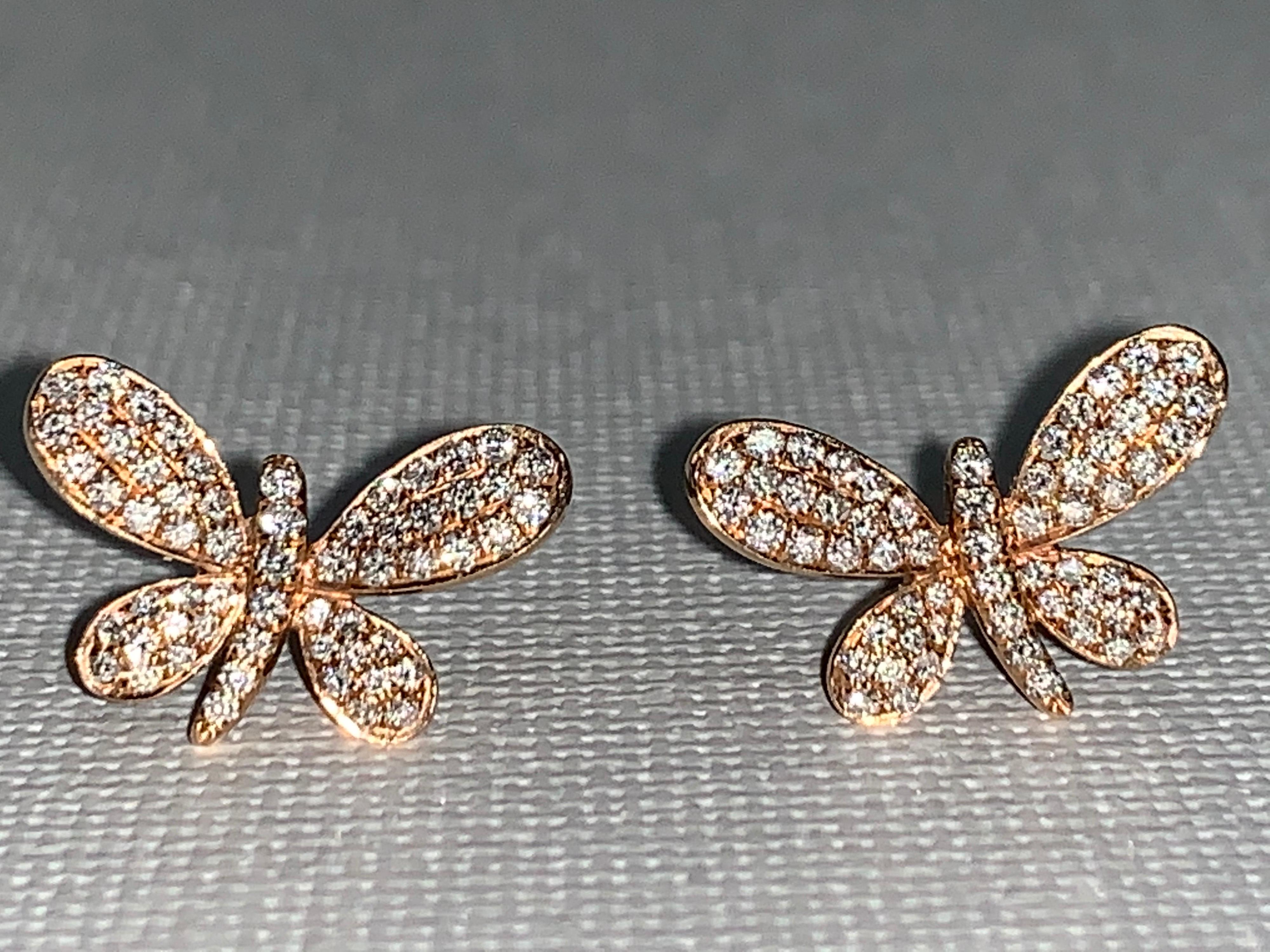 White Diamond, Rose Gold, Dragonfly Earrings

Featuring a pair of White Diamond Dragonfly Earrings with a total weight of 0.5 carats, set in 18K Rose Gold.

This one-of-a-kind pair of earrings was created by hand and in CAD, Computer Aided Design.