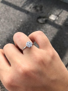 Delicate White Gold White Diamond Engagement Wedding Ring