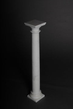 Delicate White Marble Column, 20th Century