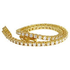 Delicate Yellow Gold and Diamond Tennis Bracelet