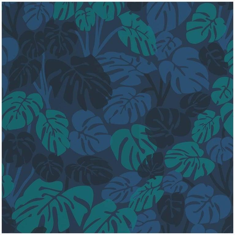 teal and navy wallpaper