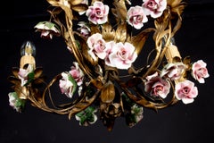 Delicious 19th Century Chandelier with Colorful Porcelain Flowers