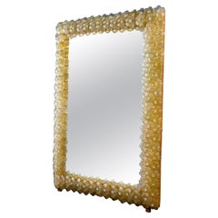 Delicious Gold Flower Murano Glass Mirror, 1970