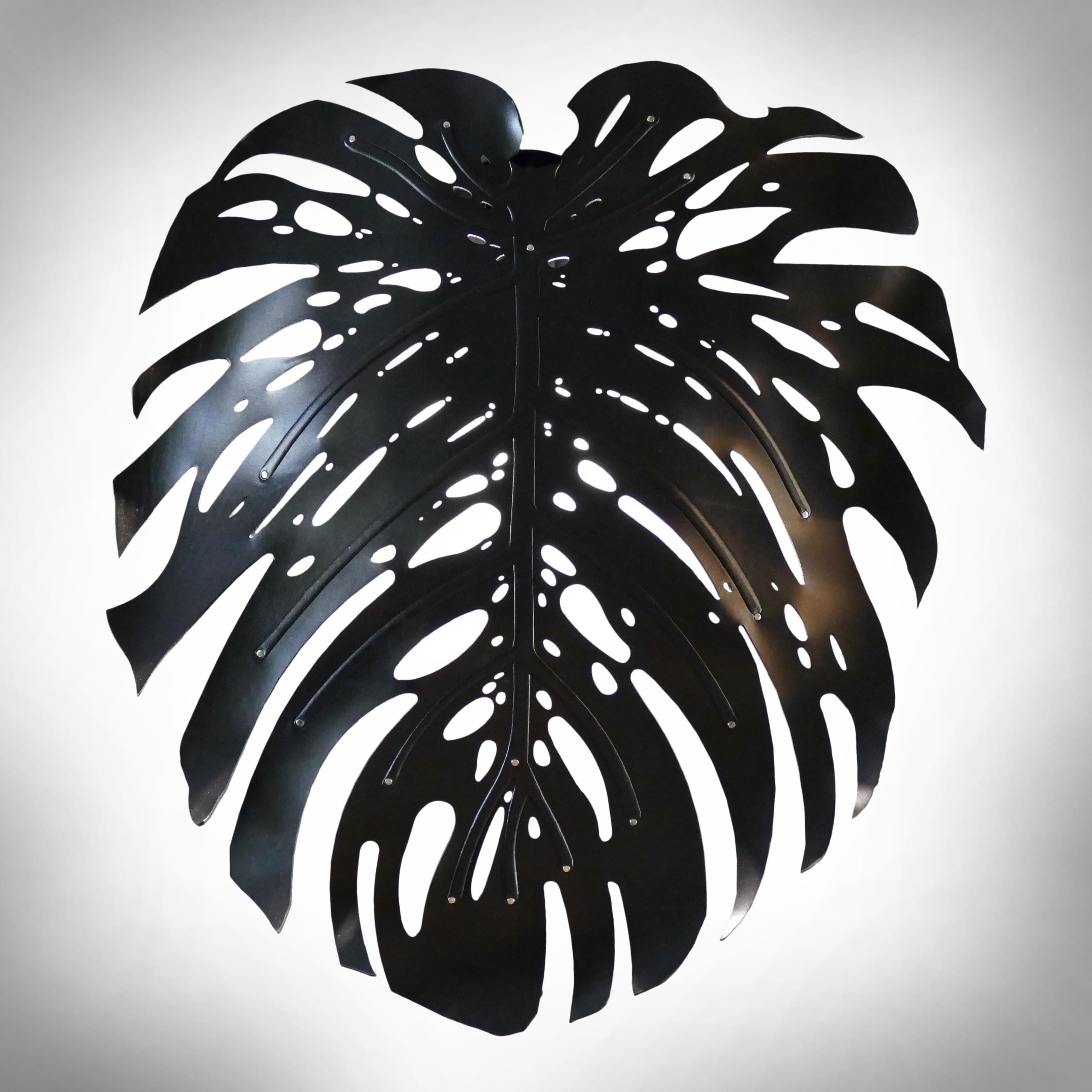 Contemporary    Wall Sconce, Black Leather - Monster Delicious For Sale