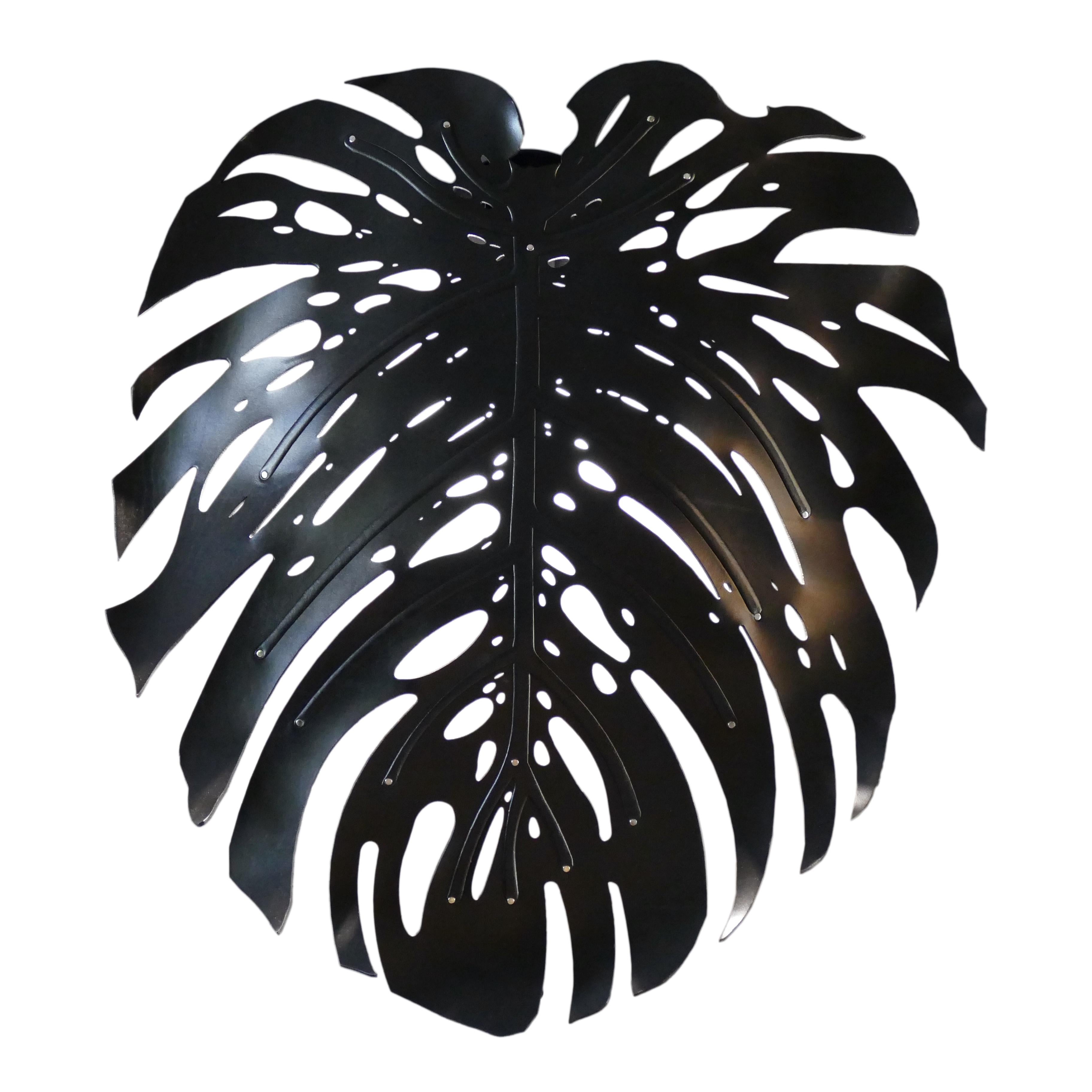    Wall Sconce, Black Leather - Monster Delicious For Sale 2