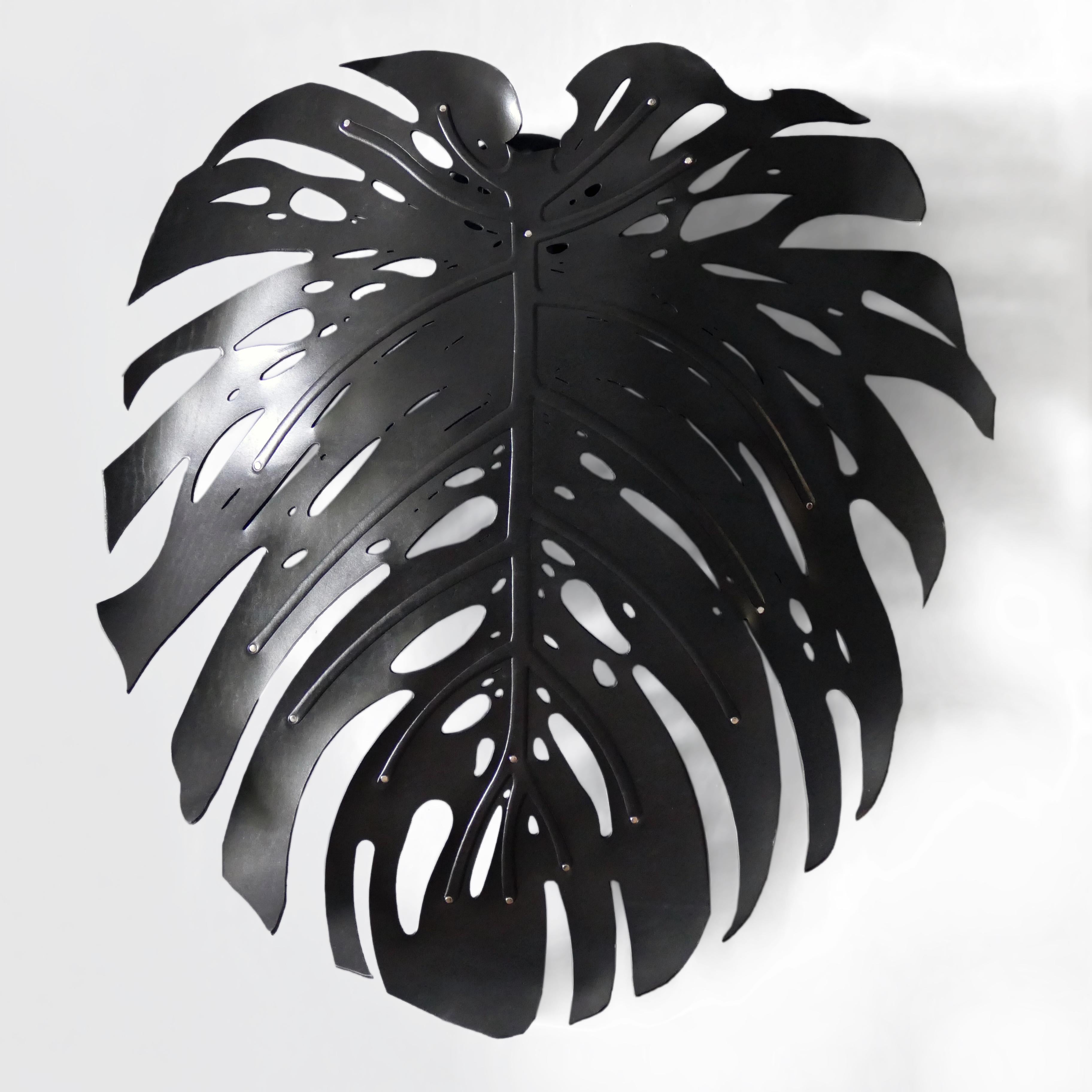    Wall Sconce, Black Leather - Monster Delicious For Sale 3