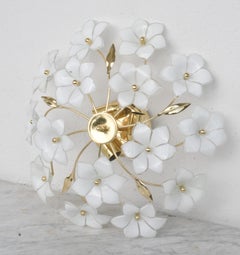 Delicious Murano Ceiling Light White Flowers, 1970