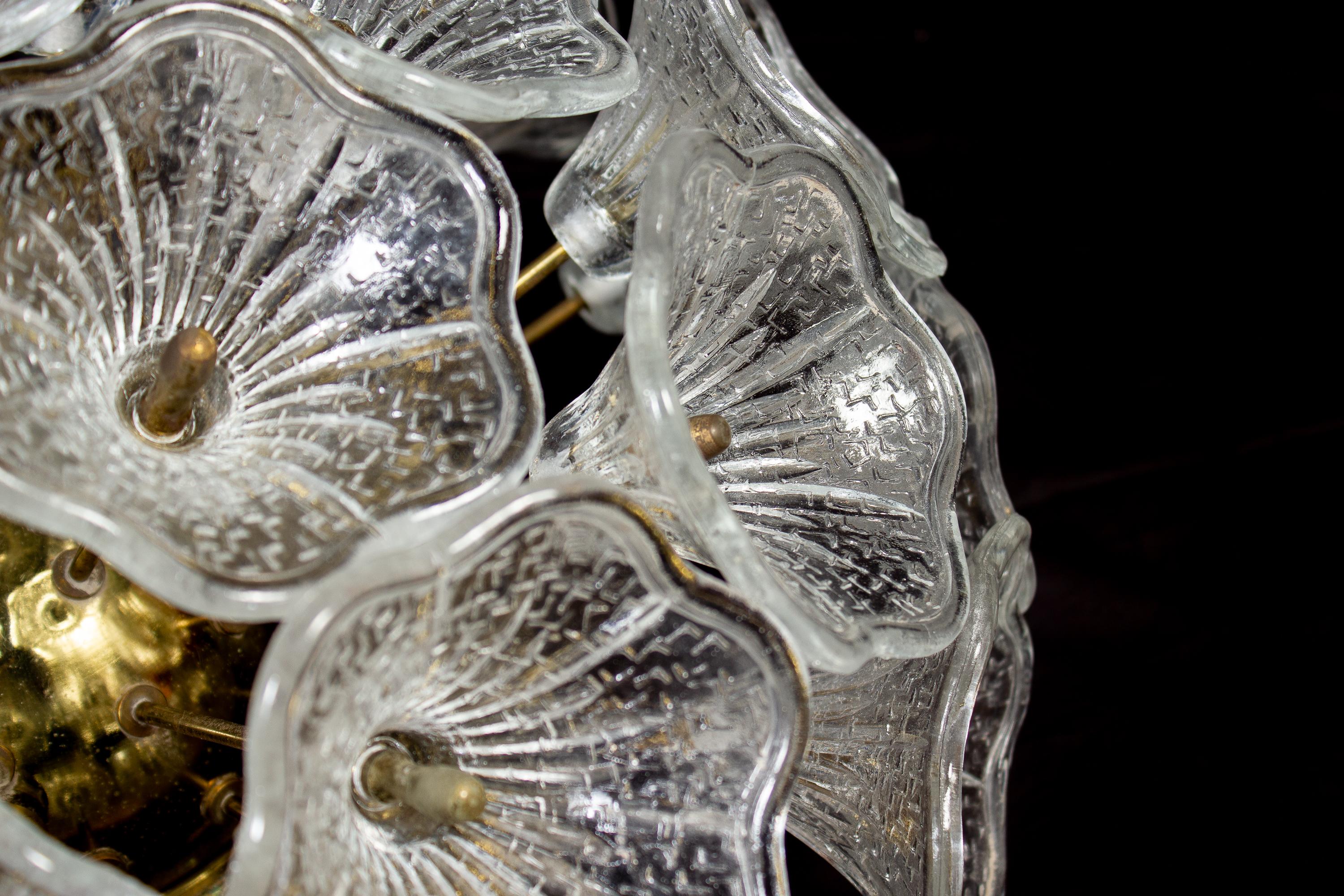 Amazing  Murano Glass Flower Flush Mount, Italy, 1960s For Sale 3