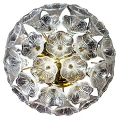 Vintage Delicious Murano Glass Flower Flush Mount, Italy, 1960s