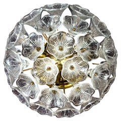 Amazing  Murano Glass Flower Flush Mount, Italy, 1960s