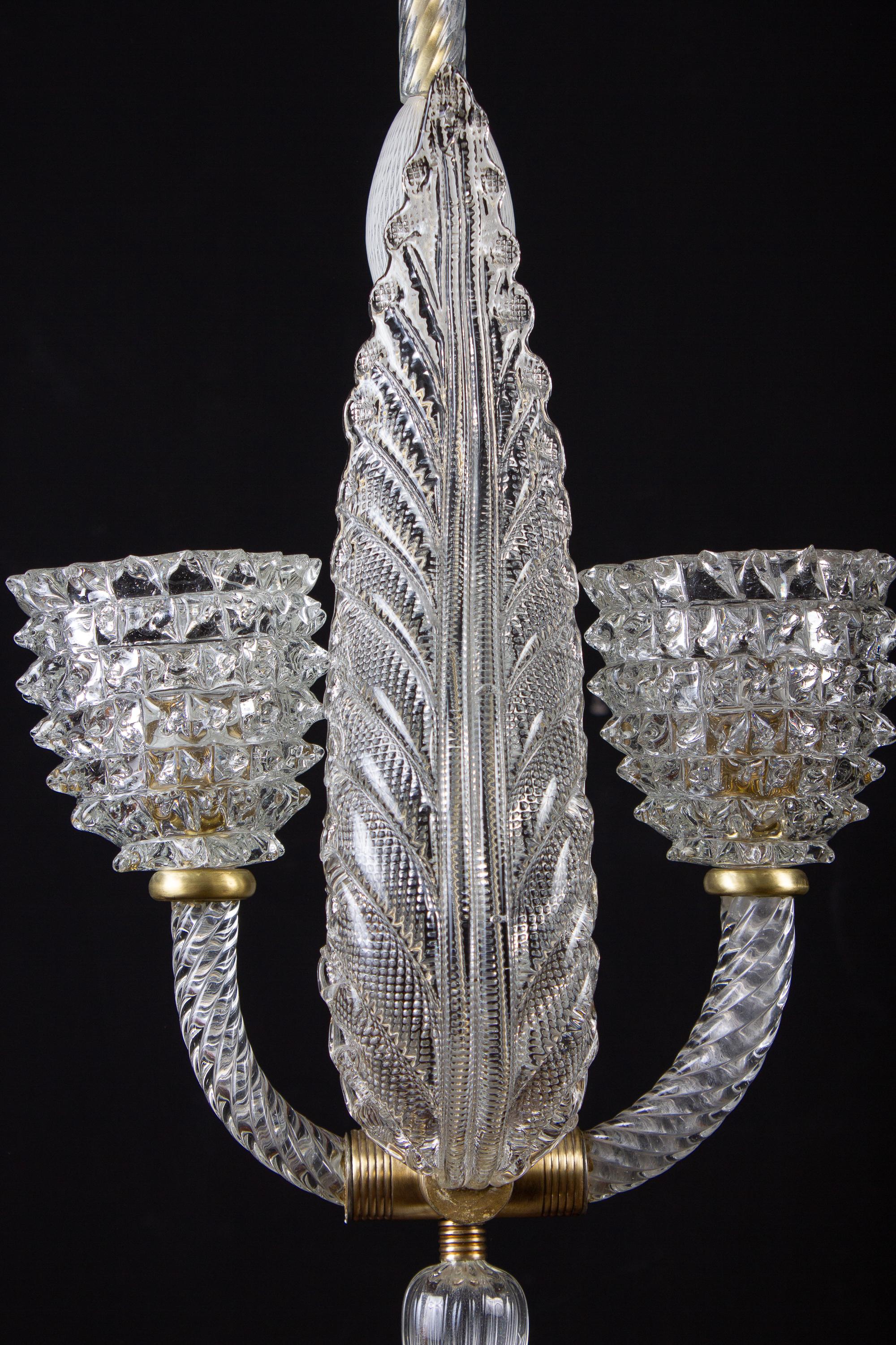 Delicious Murano Glass Pendant or Lantern by Ercole Barovier, 1930 For Sale 6
