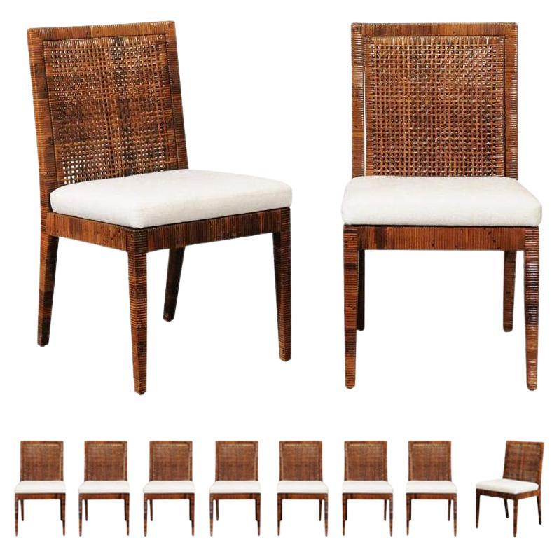 Delicioso conjunto de 10 sillas Caramel Cane de Billy Baldwin para Bielecky Brothers