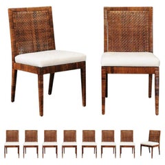 Delicious Set of 10 Caramel Cane Chairs by Billy Baldwin for Bielecky Brothers