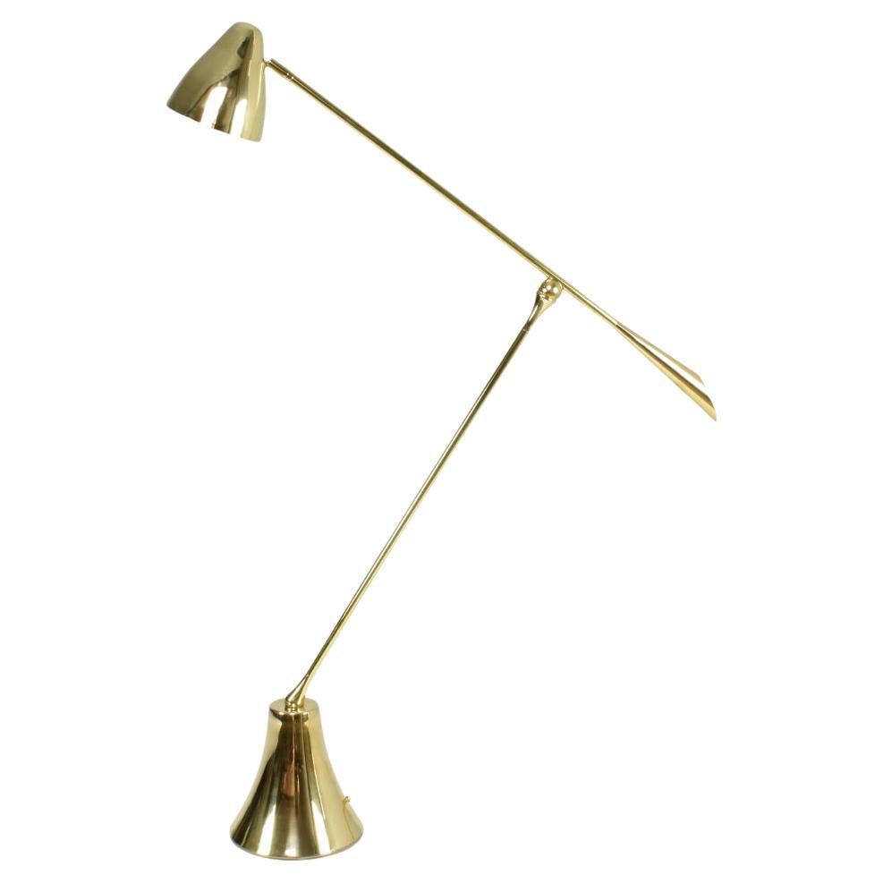 De.Light f3 Contemporary Articulating Brass Floor Lamp For Sale