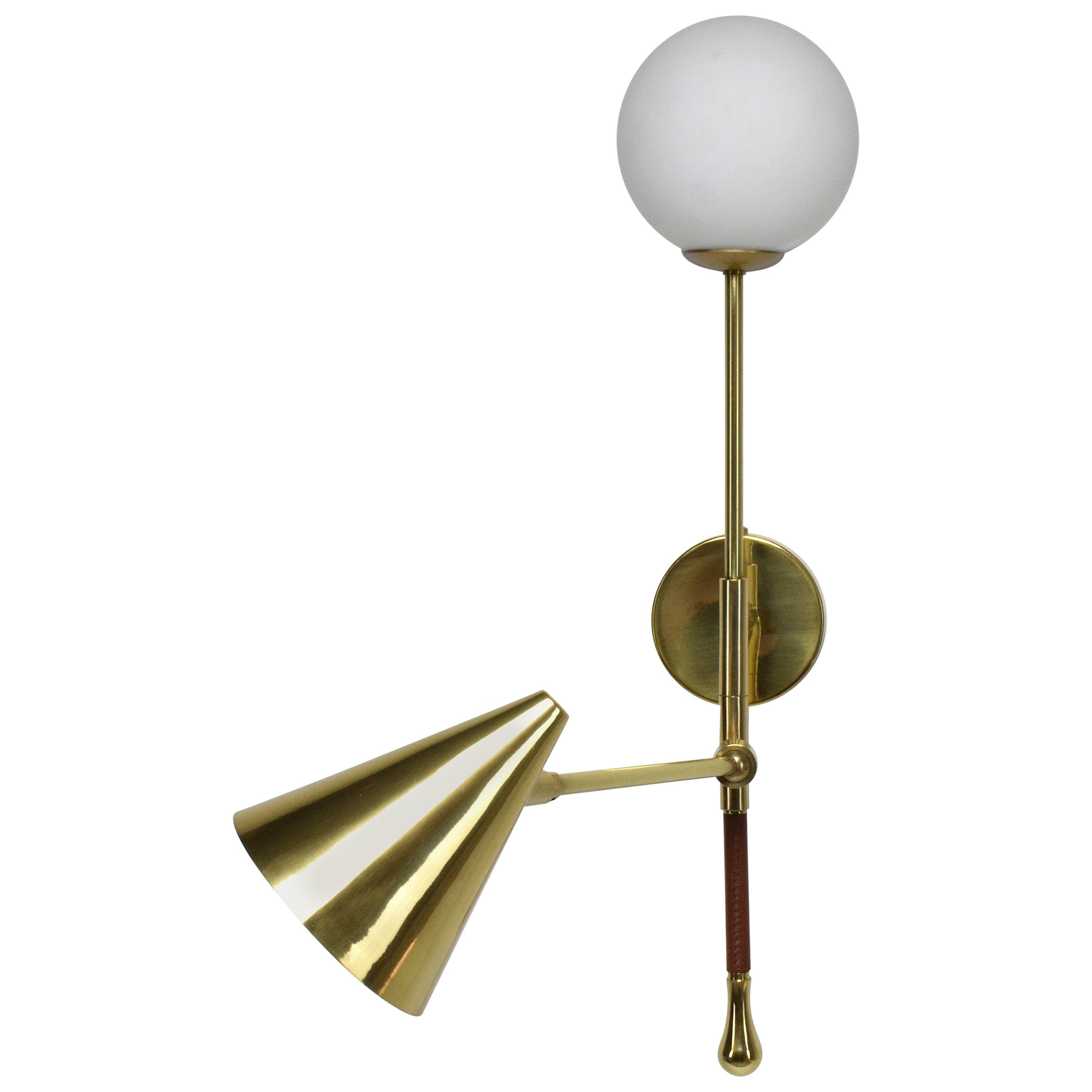 De.Light W1  Brass Articulating Double Wall Light