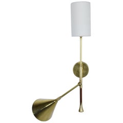 De.Light W2 Contemporary Brass Articulating Double Wall Light, Flow 2 Collection