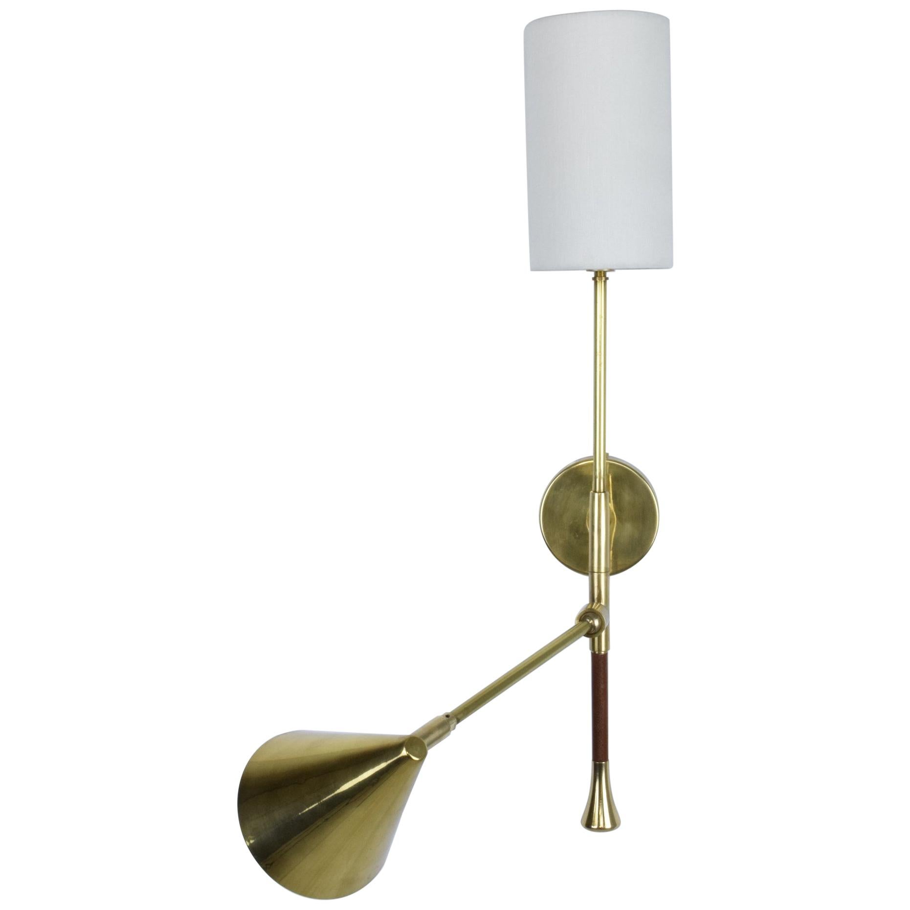 De.Light W2 Contemporary Brass Articulating Double Wall Light, Kollektion Flow 2