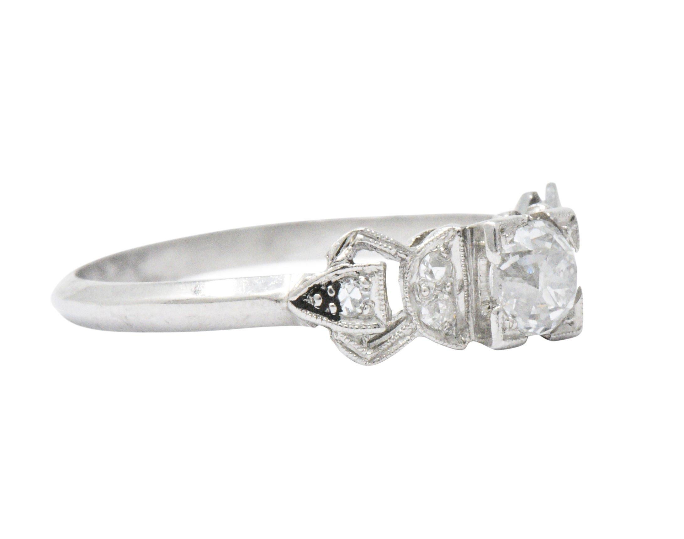 Old Mine Cut Delightful Art Deco .48 CTW Diamond & Platinum Alternative Engagement Ring