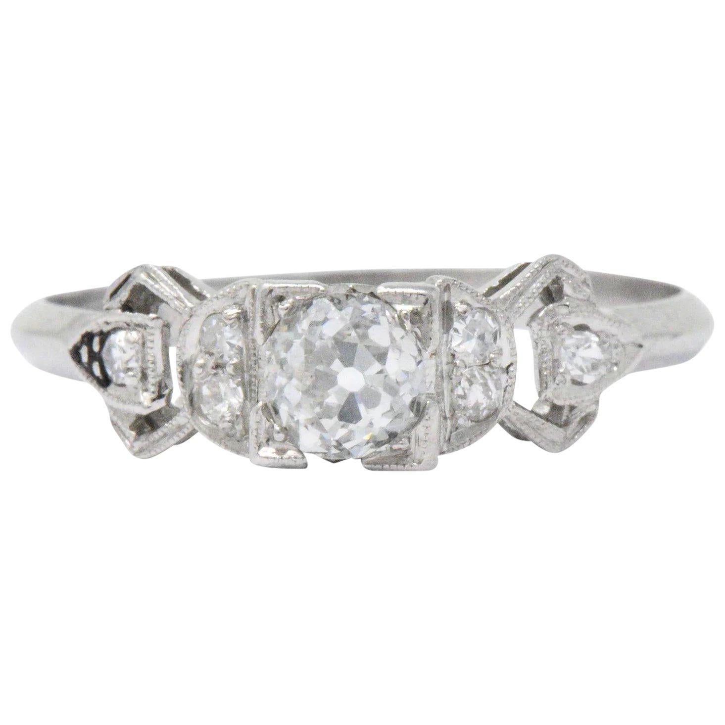 Delightful Art Deco .48 CTW Diamond & Platinum Alternative Engagement Ring