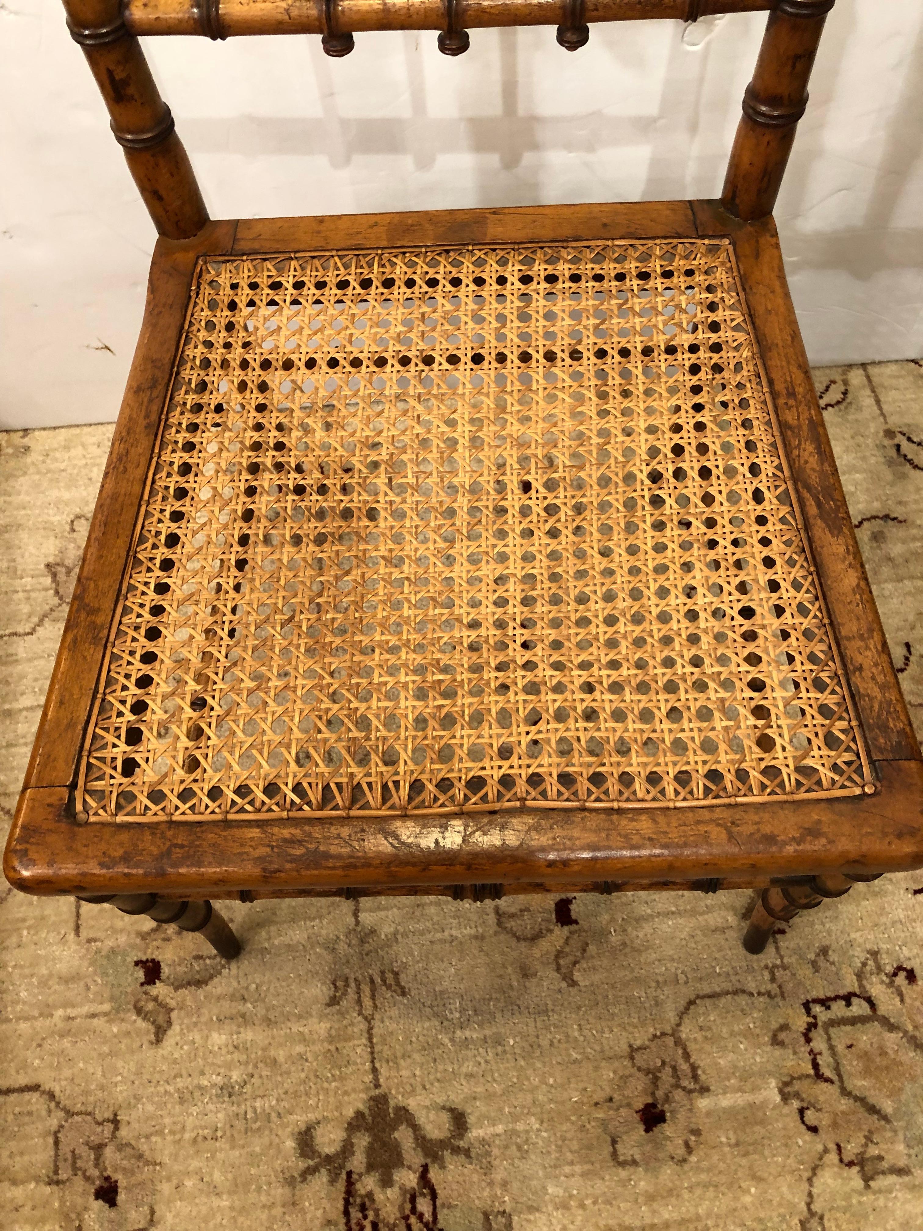 Delightful Bamboo & Grasscloth Vintage Writing Desk and Matching Chair 9