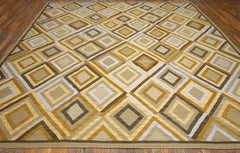 Tapis contemporain de style sud-ouest à fond beige 9 x 12