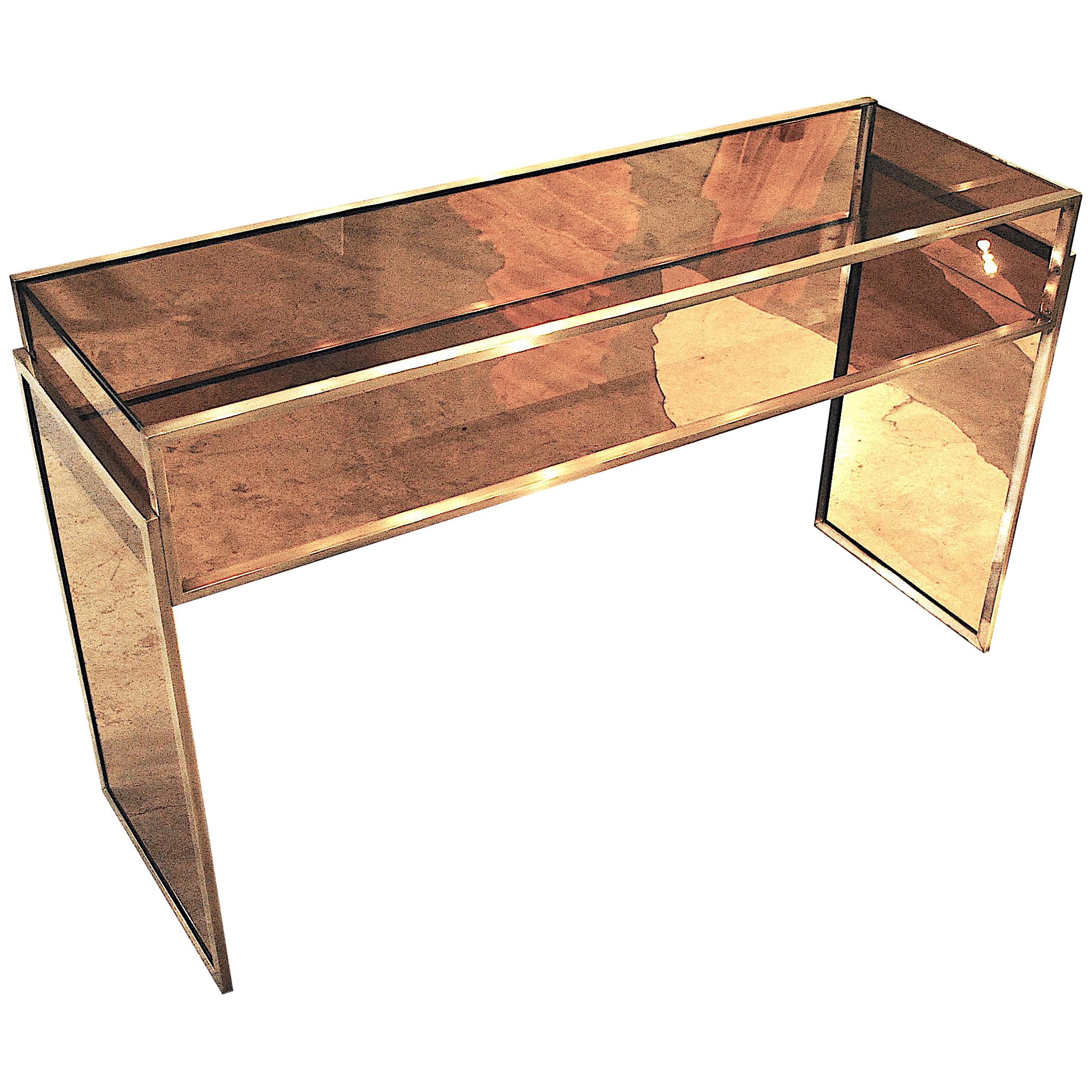 Delightful Brass Console, Italian Production of the Italian, 1970s