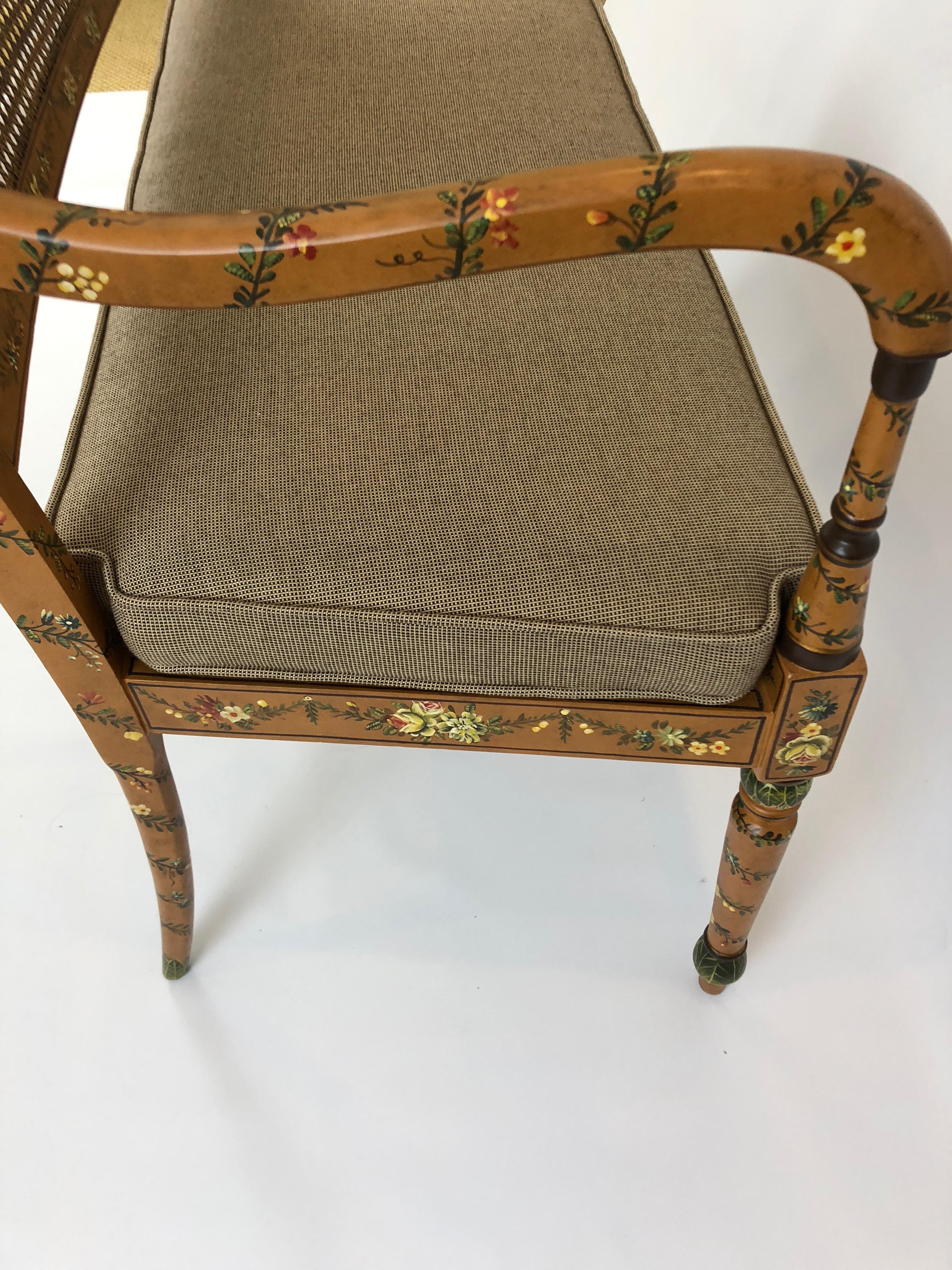 Delightful Caned and Hand Painted Venetian Style Loveseat Settee 5
