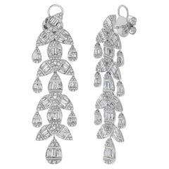 Chandelier Diamond 18K White Gold Drop Earrings