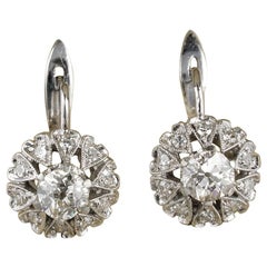 Delightful Diamond 1.40 Carat Diamond Sparkling Earrings Antique Delightful Diamond 1.40 Carat Diamond Sparkling Earrings
