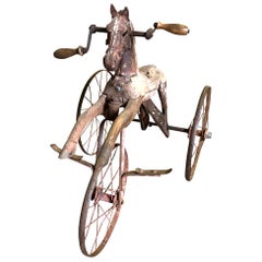 Antique Delightful Early 19th Century Horse Tricycle