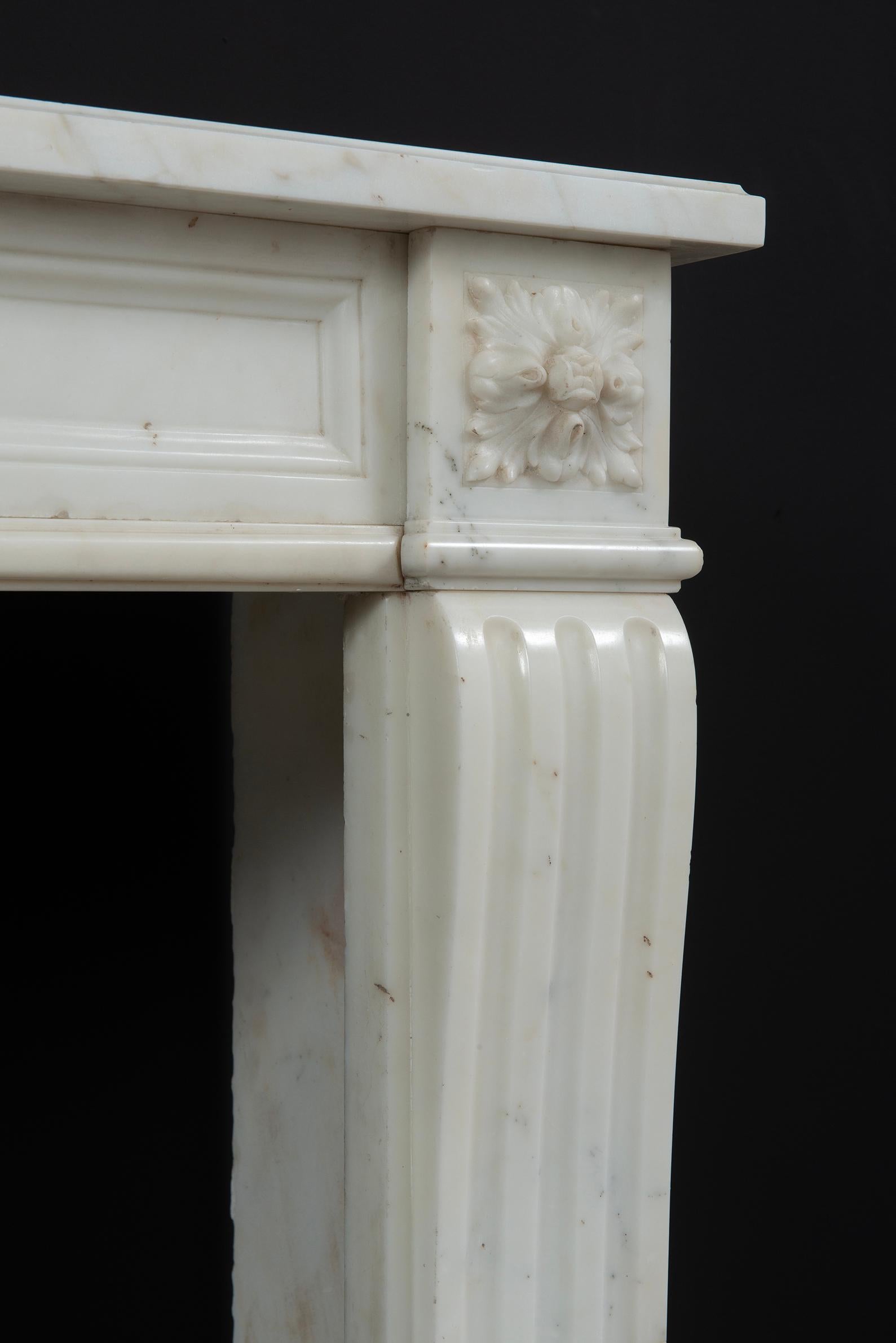Delightful French Louis XVI Style Fireplace Mantel For Sale 5