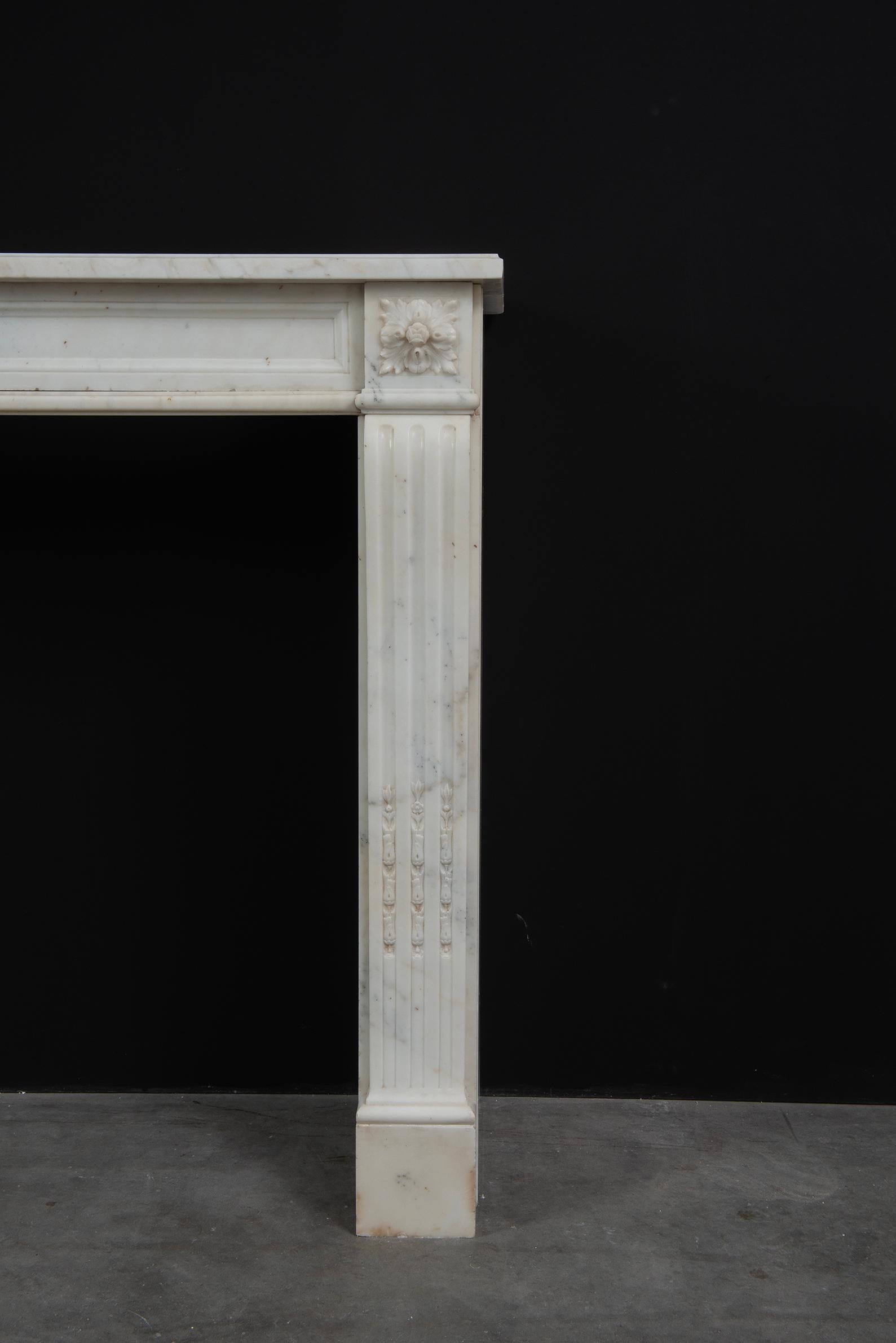 Delightful French Louis XVI Style Fireplace Mantel For Sale 6