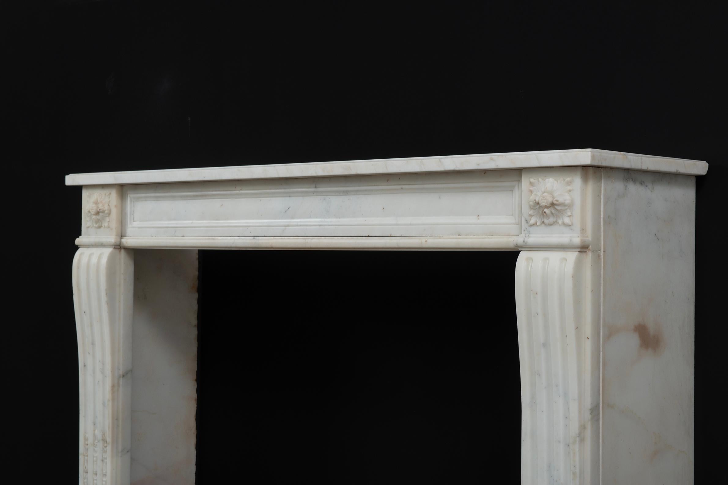 Delightful French Louis XVI Style Fireplace Mantel For Sale 9