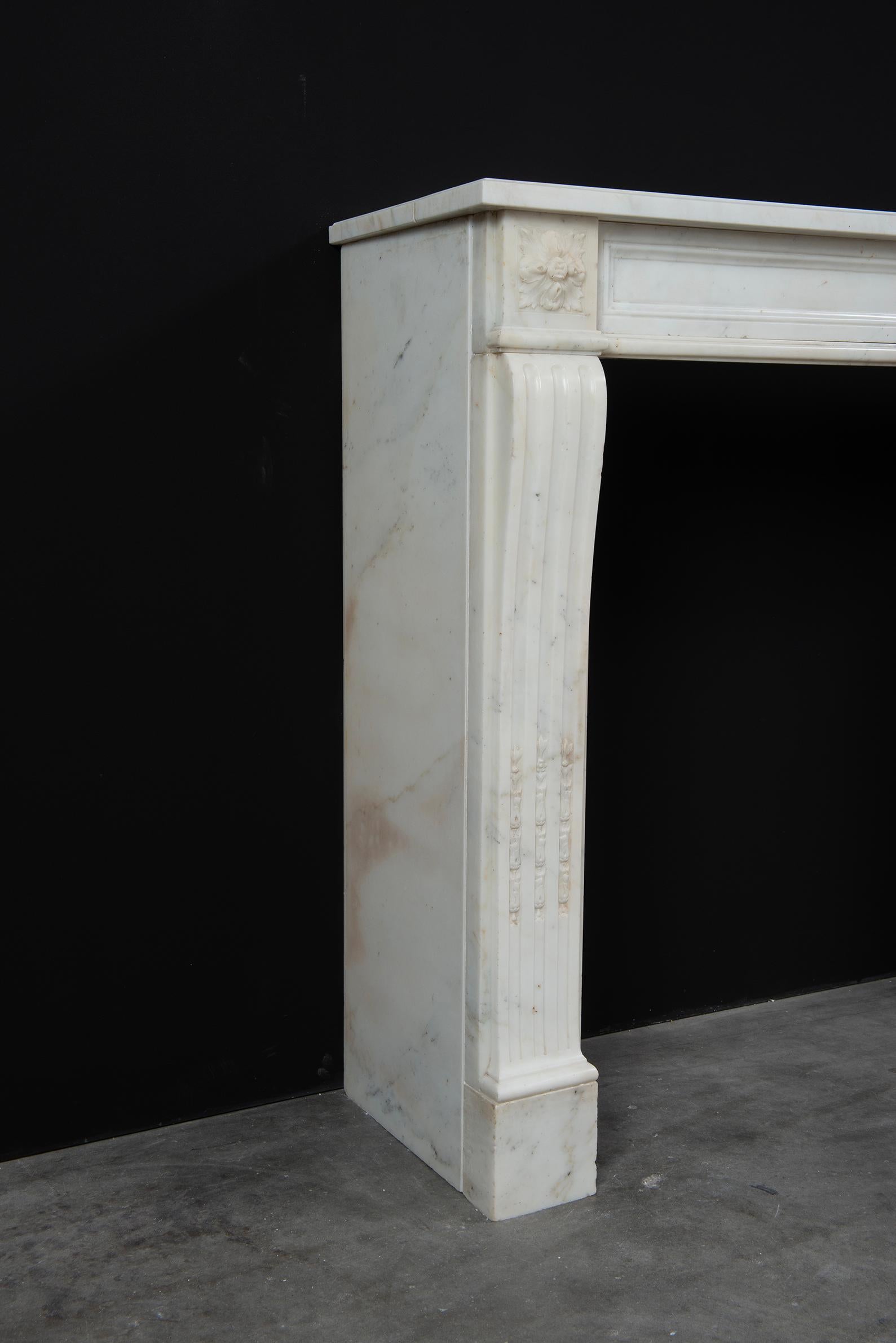 19th Century Delightful French Louis XVI Style Fireplace Mantel For Sale