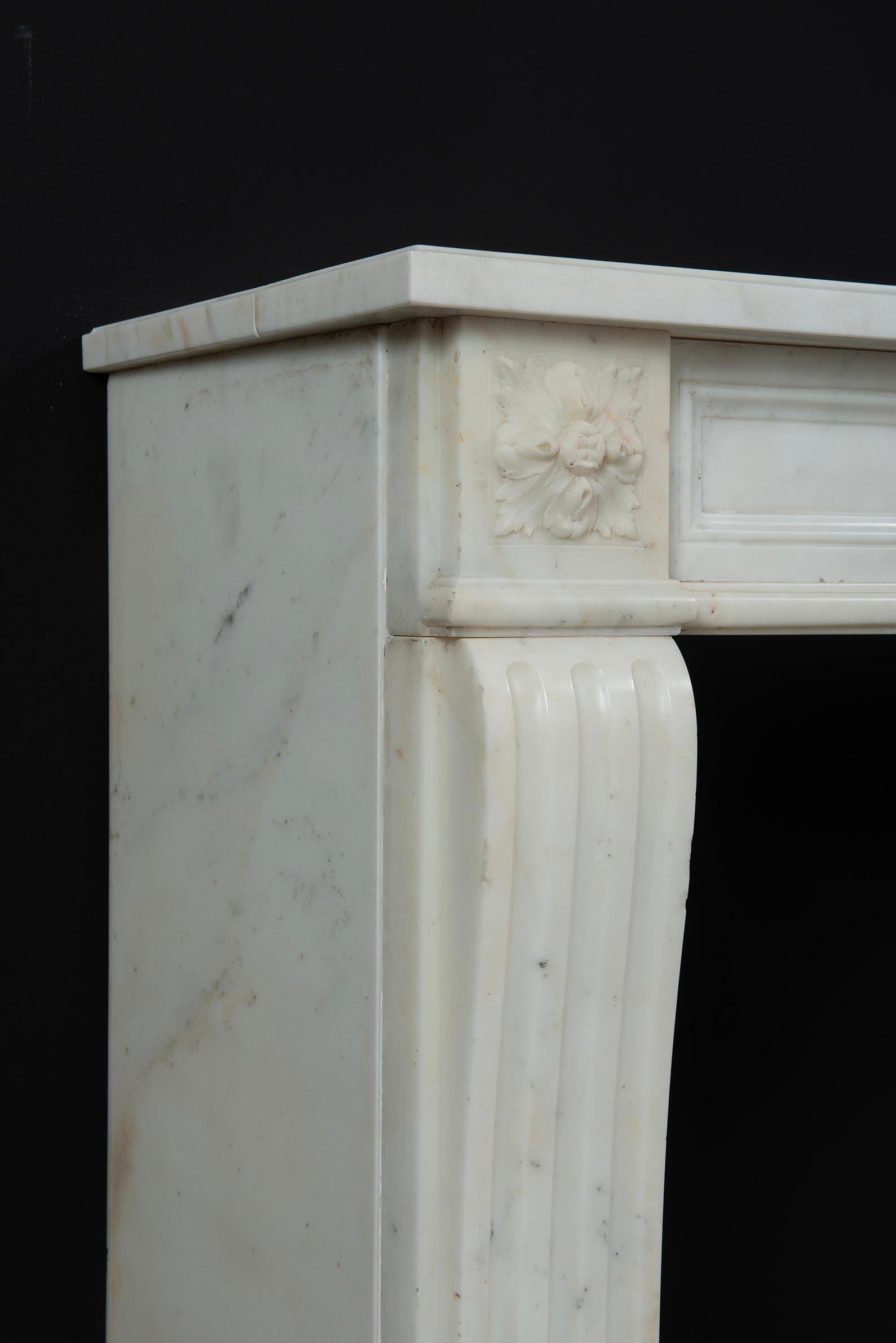 Delightful French Louis XVI Style Fireplace Mantel For Sale 1