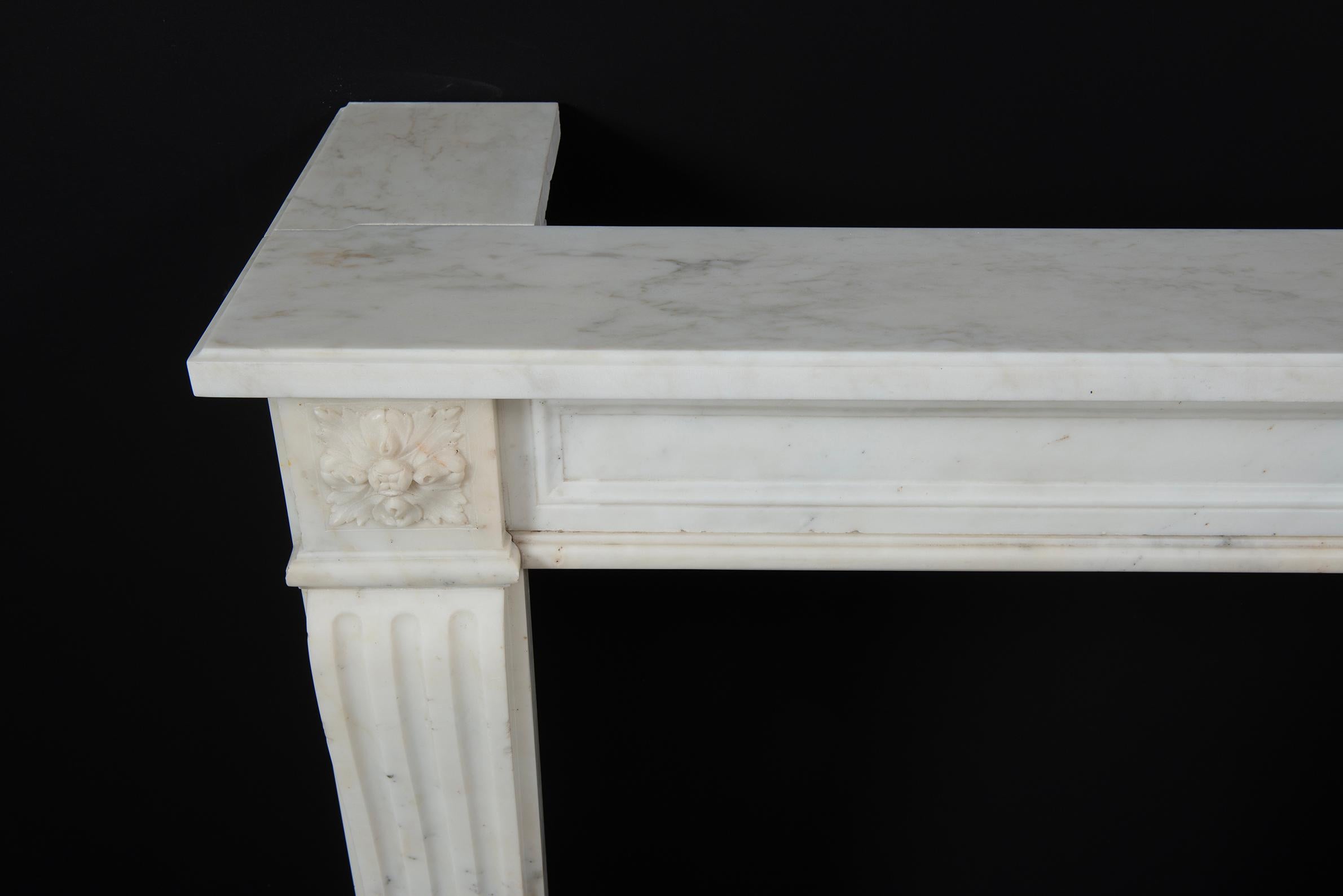 Delightful French Louis XVI Style Fireplace Mantel For Sale 2