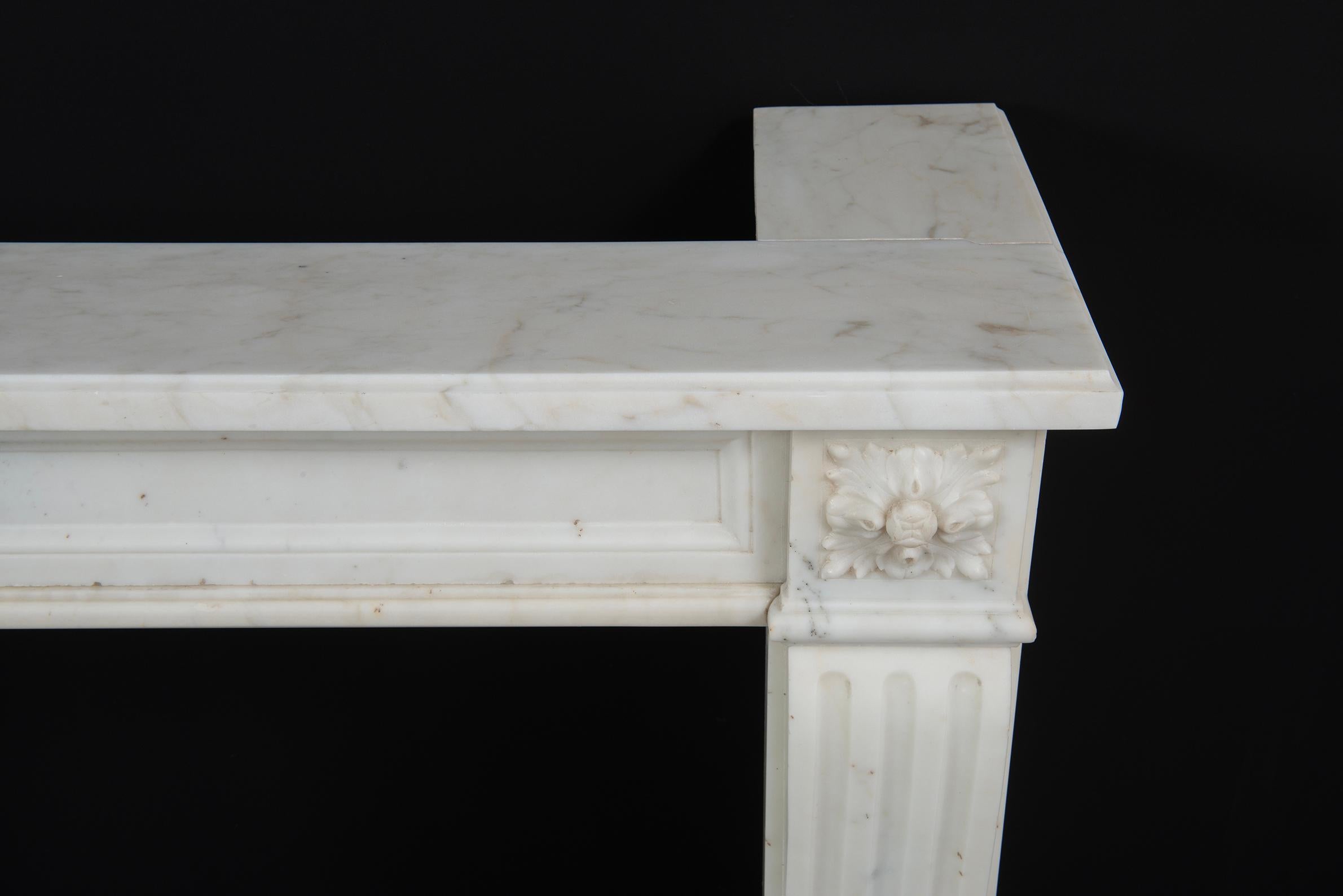 Delightful French Louis XVI Style Fireplace Mantel For Sale 4