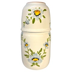 Delightful Hand Painted Ceramic Nightstand Carafe From Vieux Vallauris, France