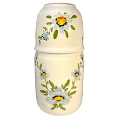 Delightful Hand Painted Ceramic Nightstand Carafe From Vieux Vallauris, France 