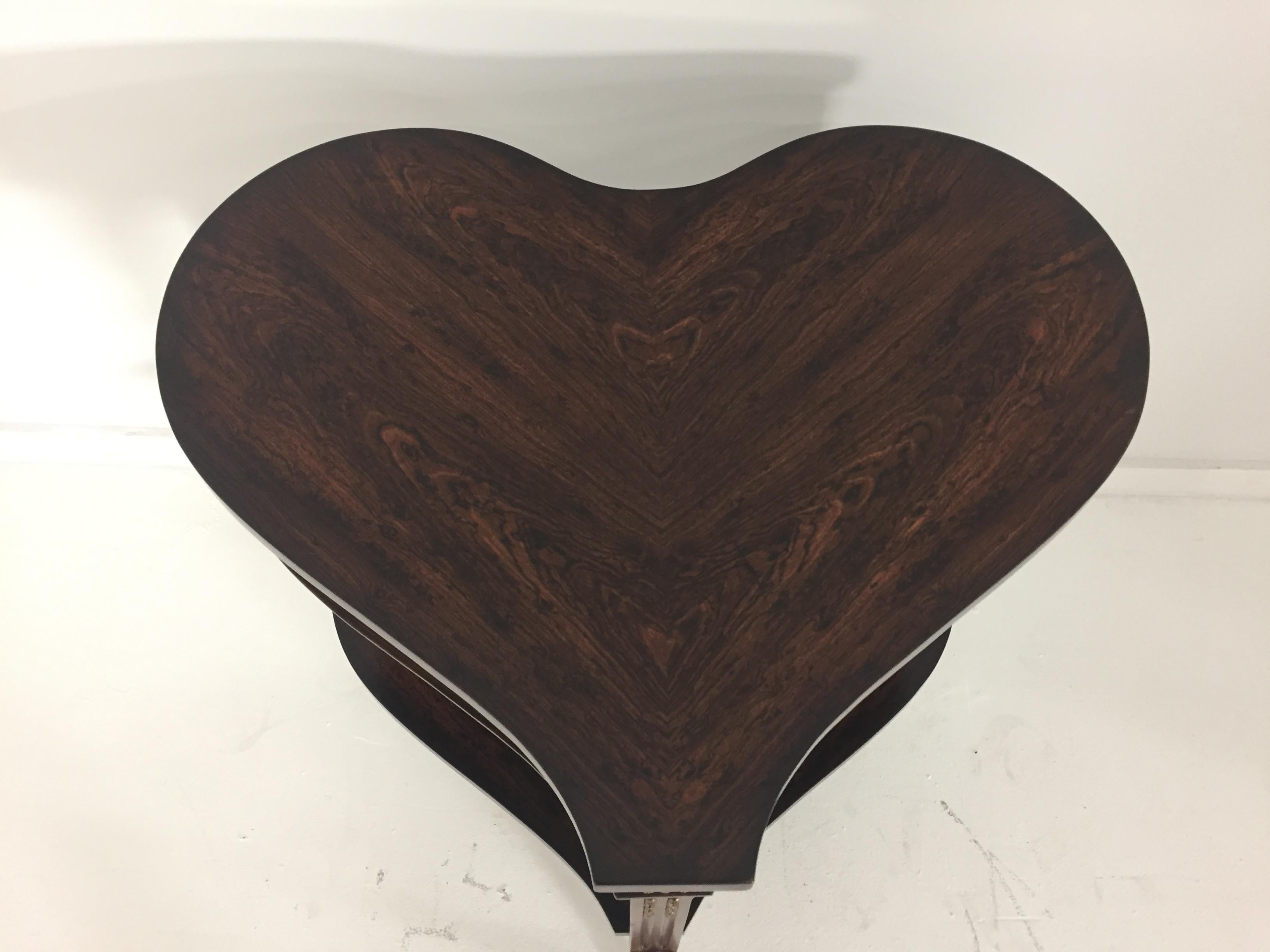 Delightful Heart Shaped Mahogany Two-Tier Side Table by Theodore Alexander 1