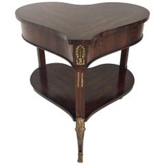 Delightful Heart Shaped Mahogany Two-Tier Side Table by Theodore Alexander