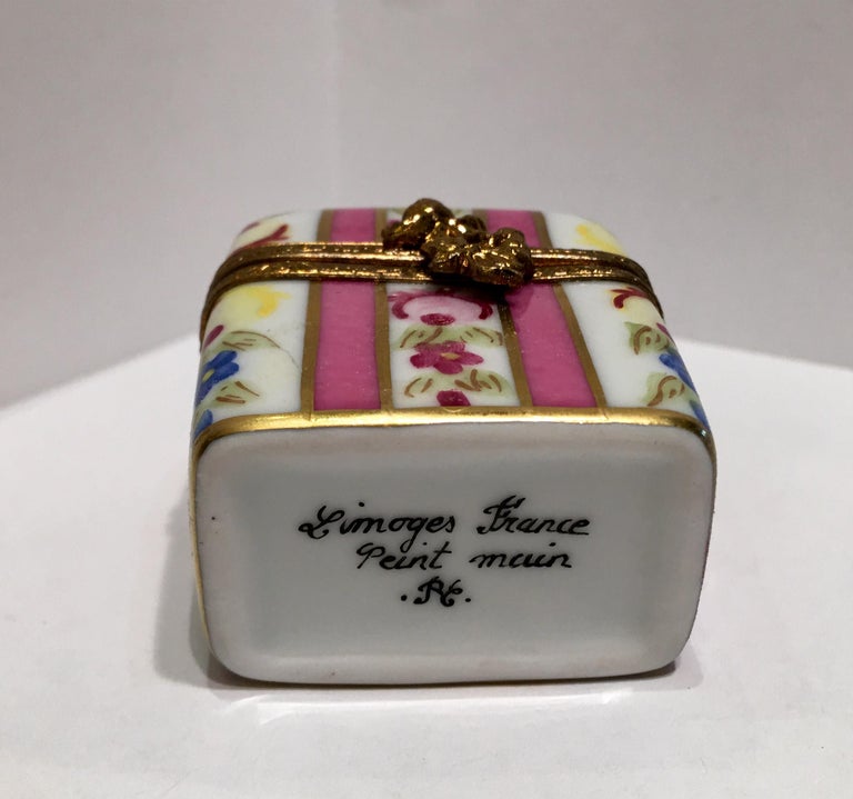 Delightful Limoges France Peint Main Porcelain Box and Two Perfume